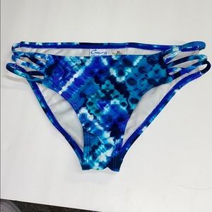 California Waves Swimsuit Blue Bikini Bottoms Separates Tie Dye NWT 4/25